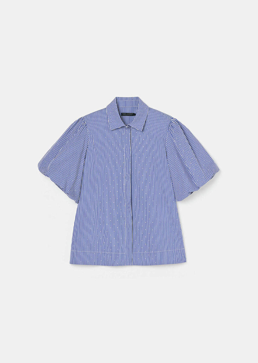 Caly синяя рубашка с полосками и стразами Caly синяя рубашка с полосками и стразами