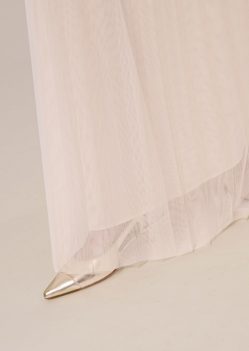 Juliette плиссированная юбка из тюля в цвете экрю