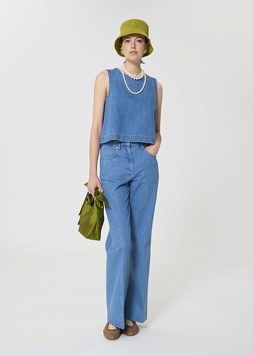 Tipi топ из голубого денима с выбеленным эффектом