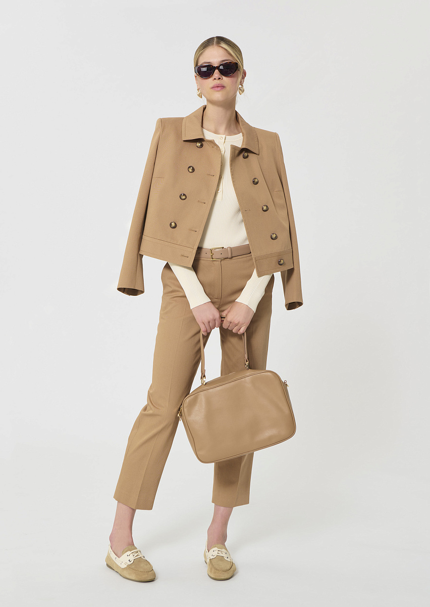 Polo бежевые брюки из хлопкового гарбардина