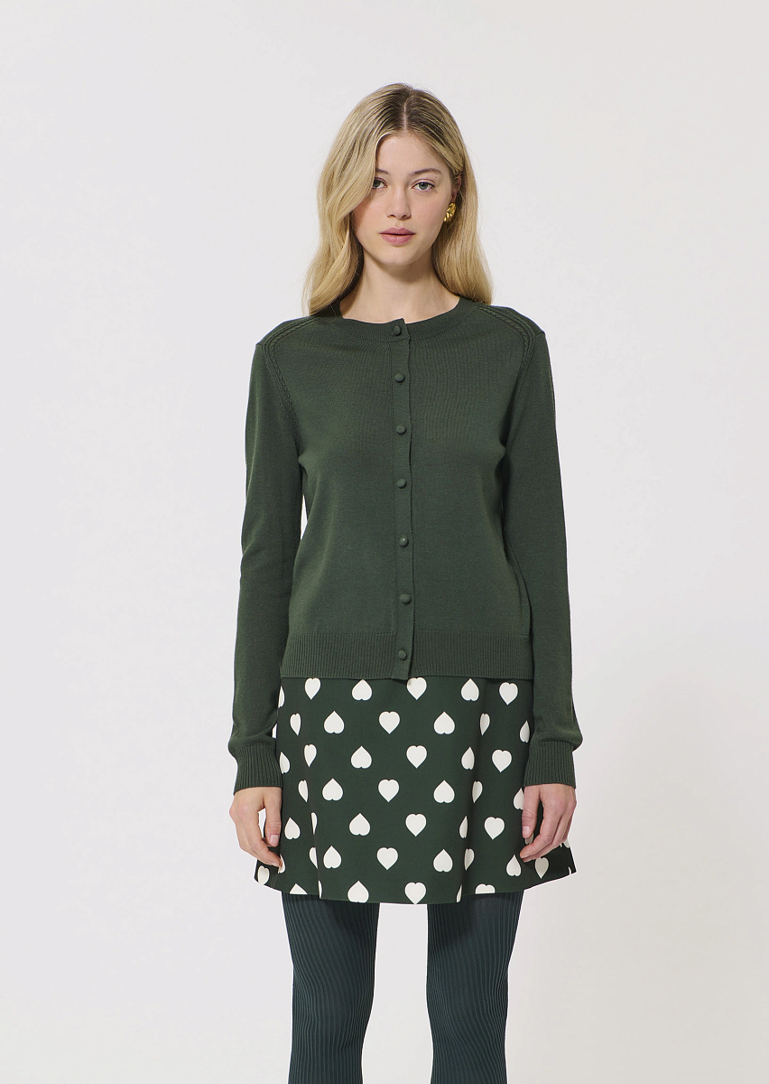 Ginno зеленый кардиган из шерсти мериноса