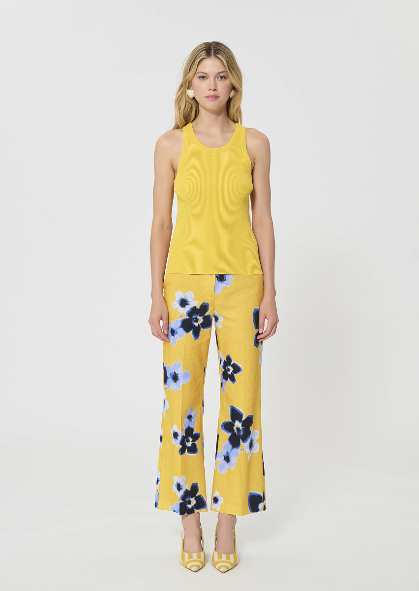 Trish желтый топ из трикотажа в рубчик