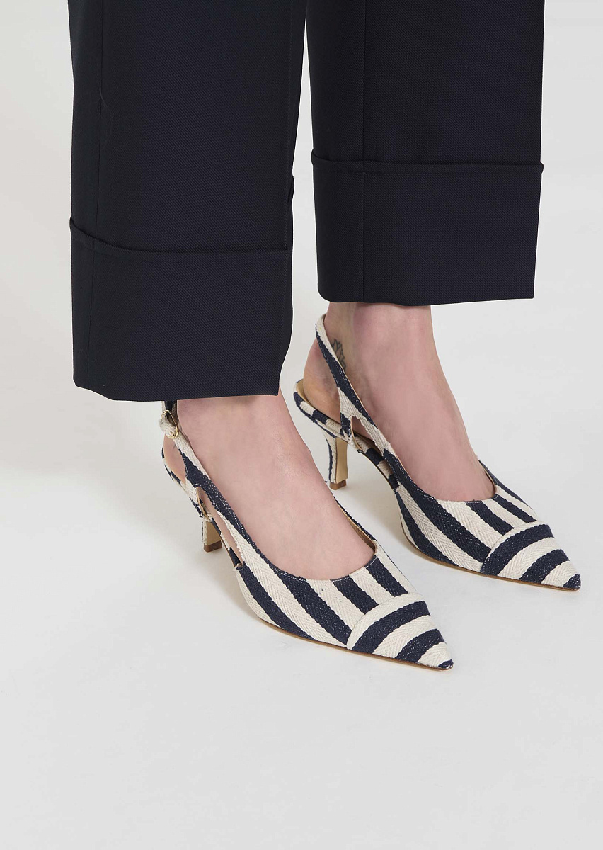 Pierre темно-синие брюки из ткани с зернистой текстурой