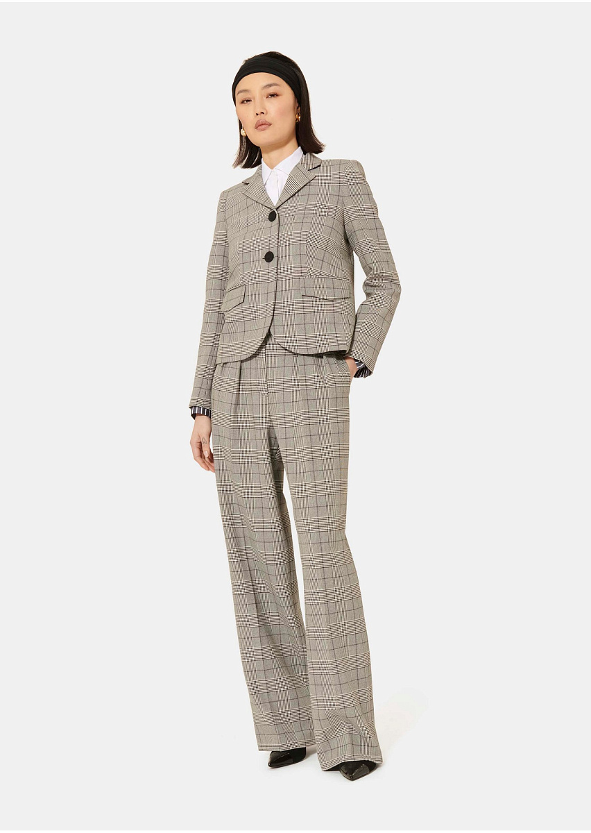 Серые брюки Parigi с принтом "Принц Уэльский" Серые брюки Parigi с принтом "Принц Уэльский"