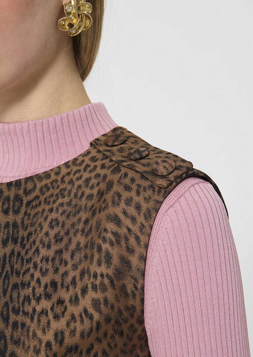 Rohane коричневое платье с леопардовым принтом