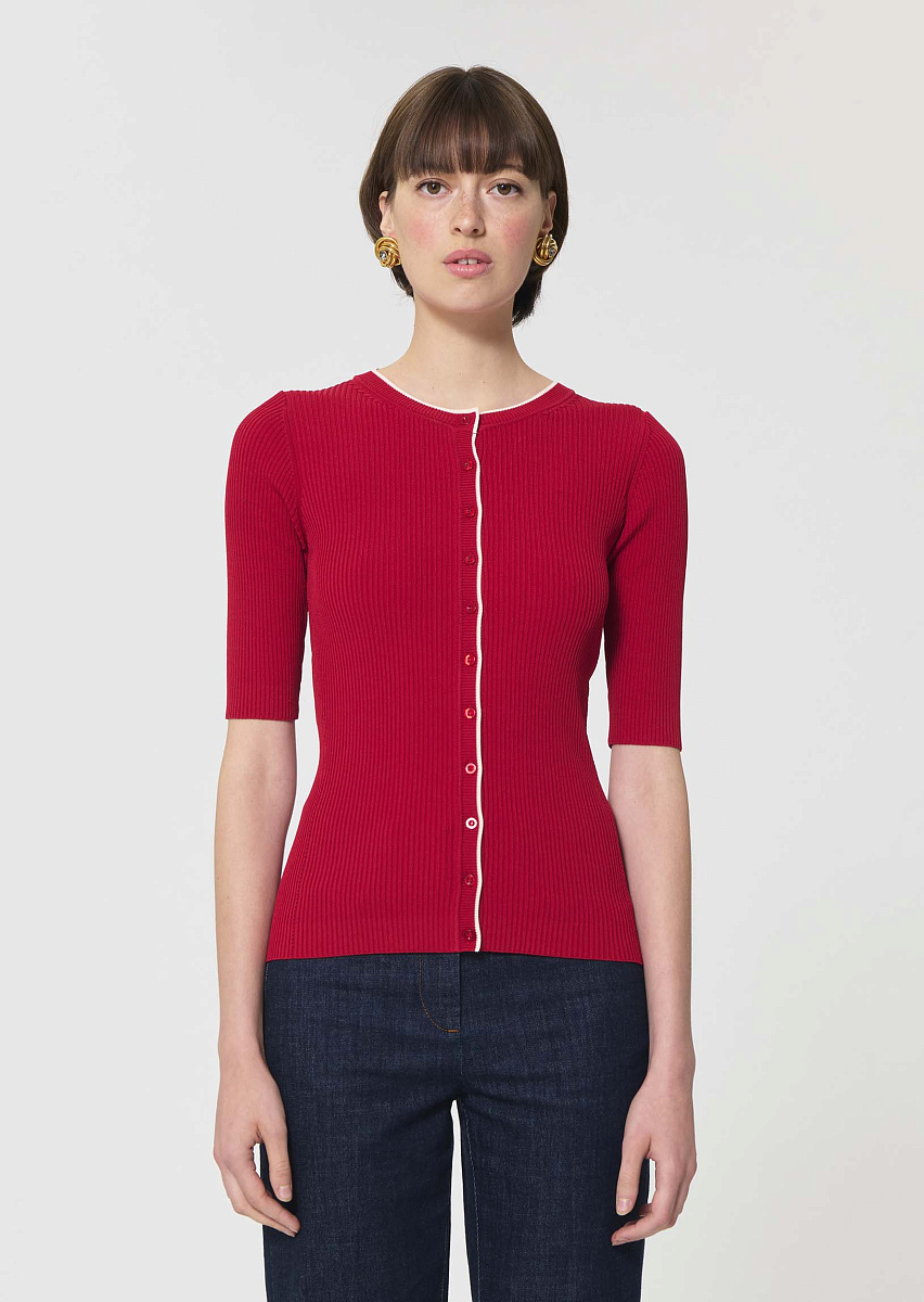 Gipsy красный кардиган в рубчик