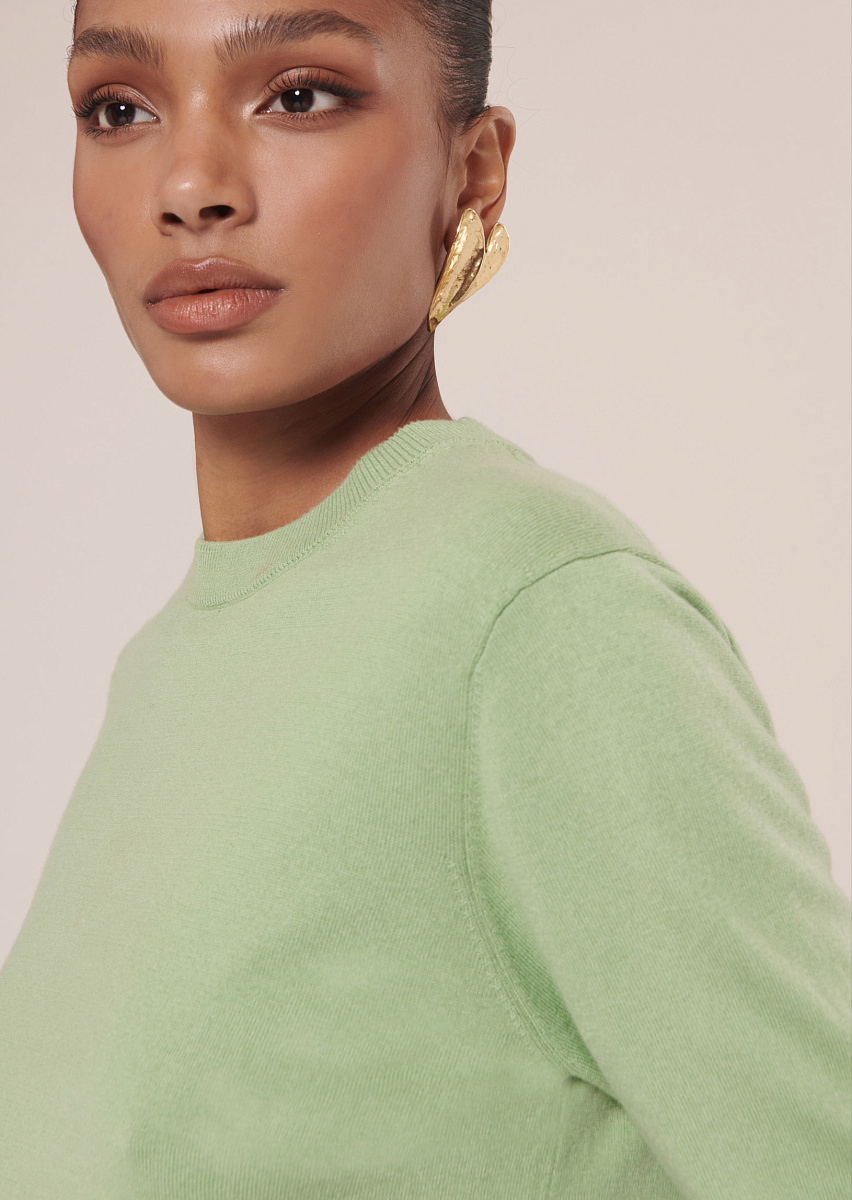 Paoline  зеленый свитер из хлопка и шерсти