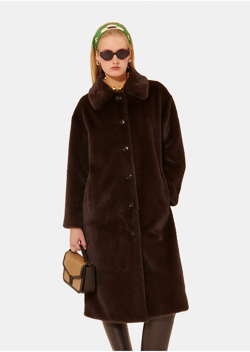 Melrand коричневое пальто из искусственного меха Melrand коричневое пальто из искусственного меха