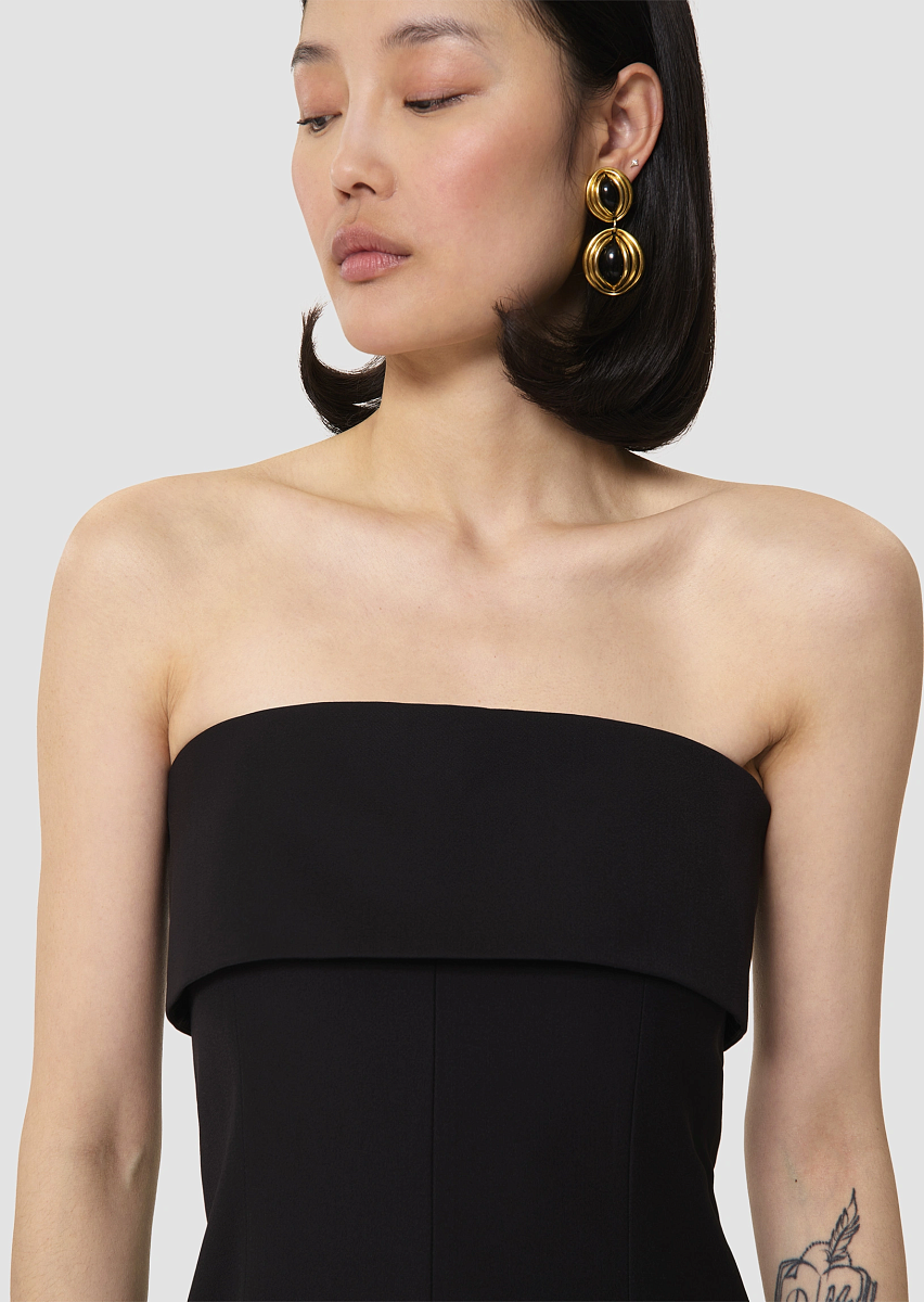 Celeste черный комбинезон из костюмной шерстяной ткани