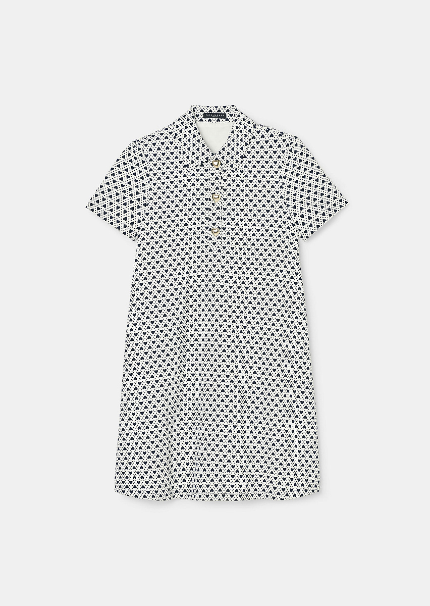 Платье Rory цвета экрю с принтом в виде сердец