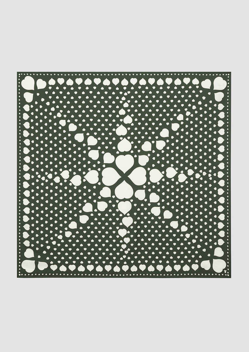 Ester зеленый платок из шелка с принтом