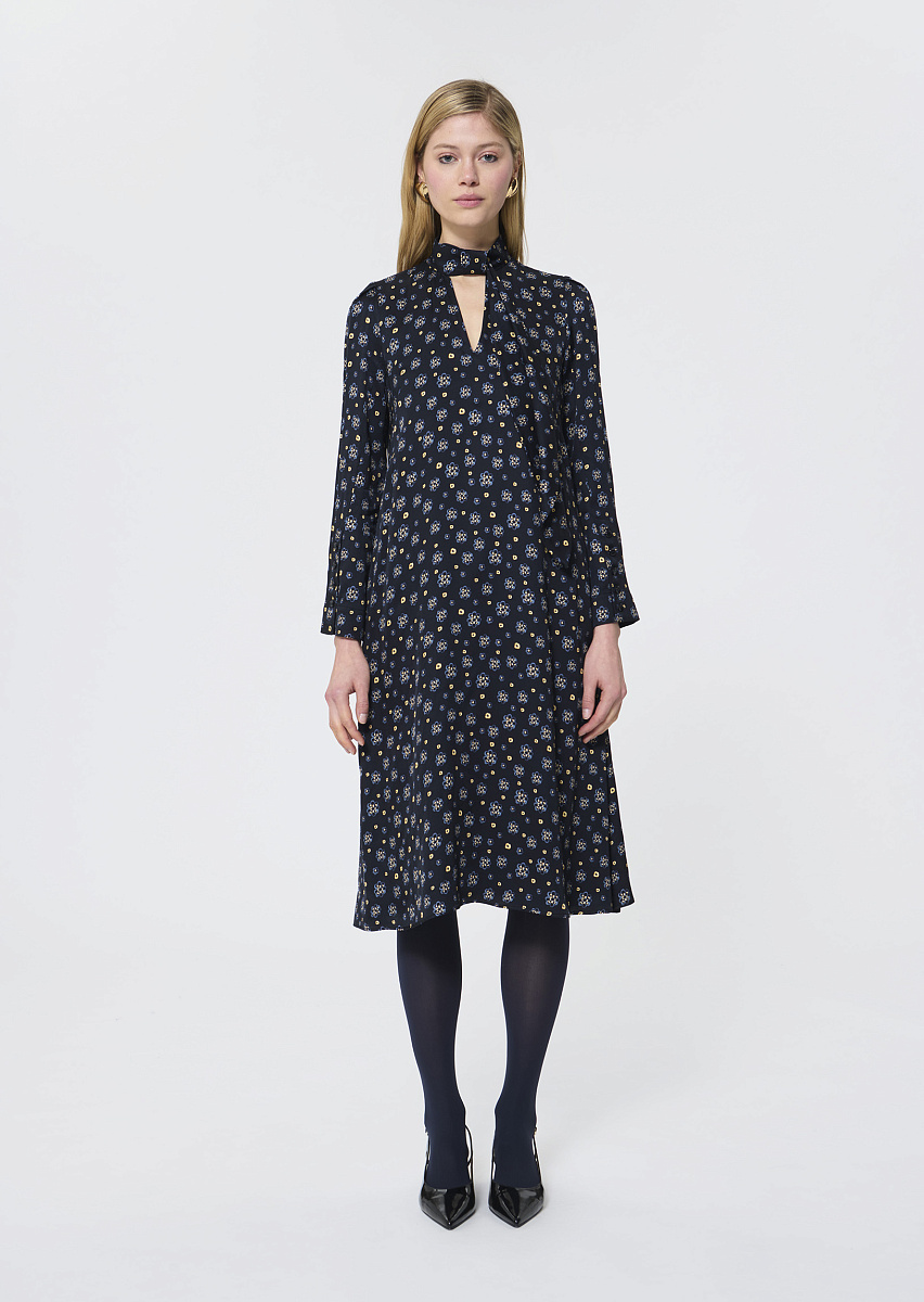 Rufus темно-синее платье с цветочным принтом