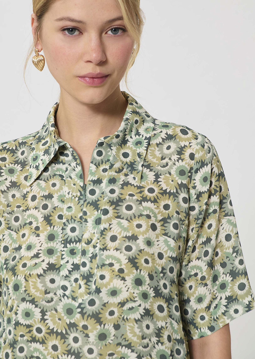 Tonina зеленый топ с цветочным принтом