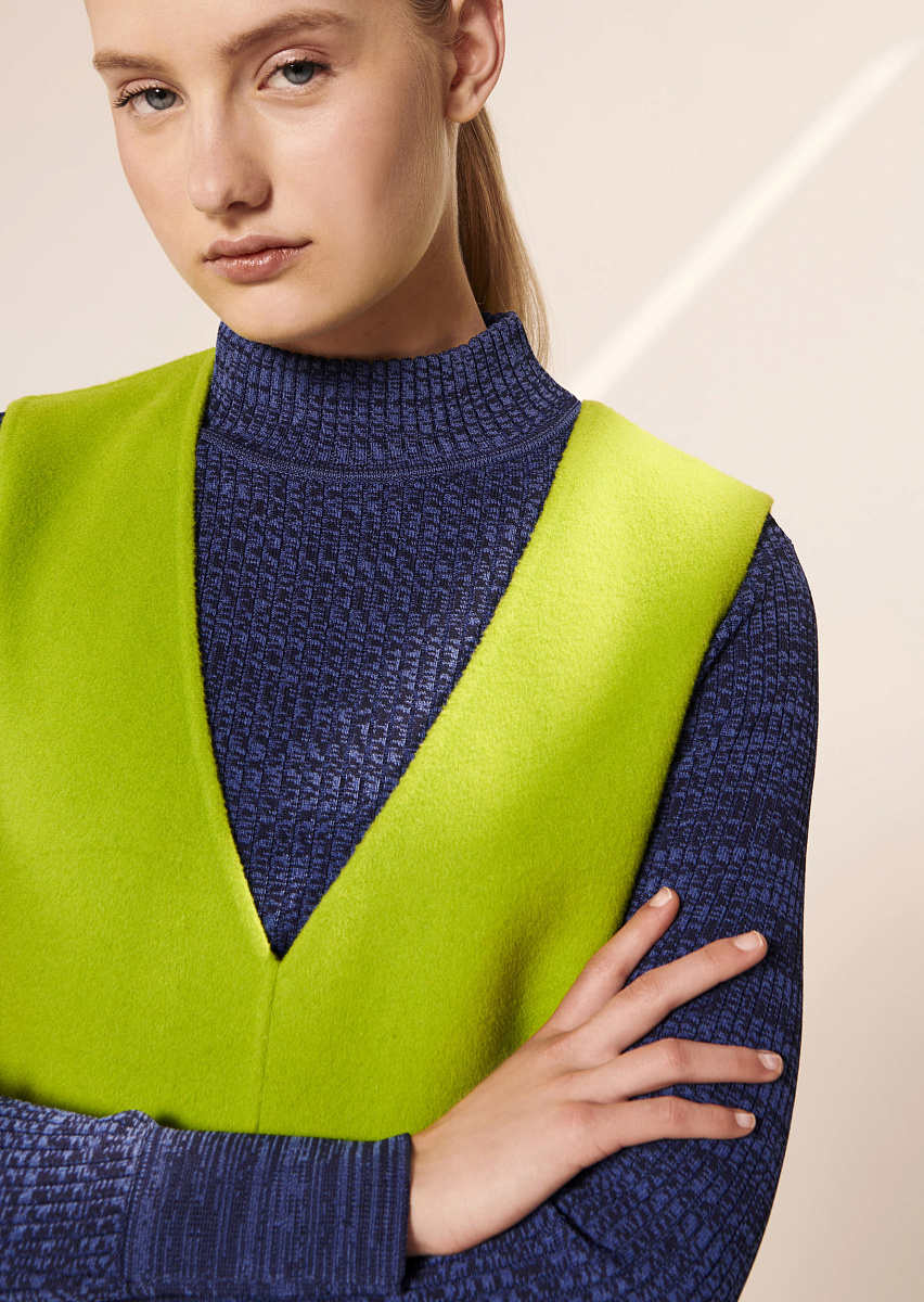 Roma зеленое платье из двусторонней шерсти