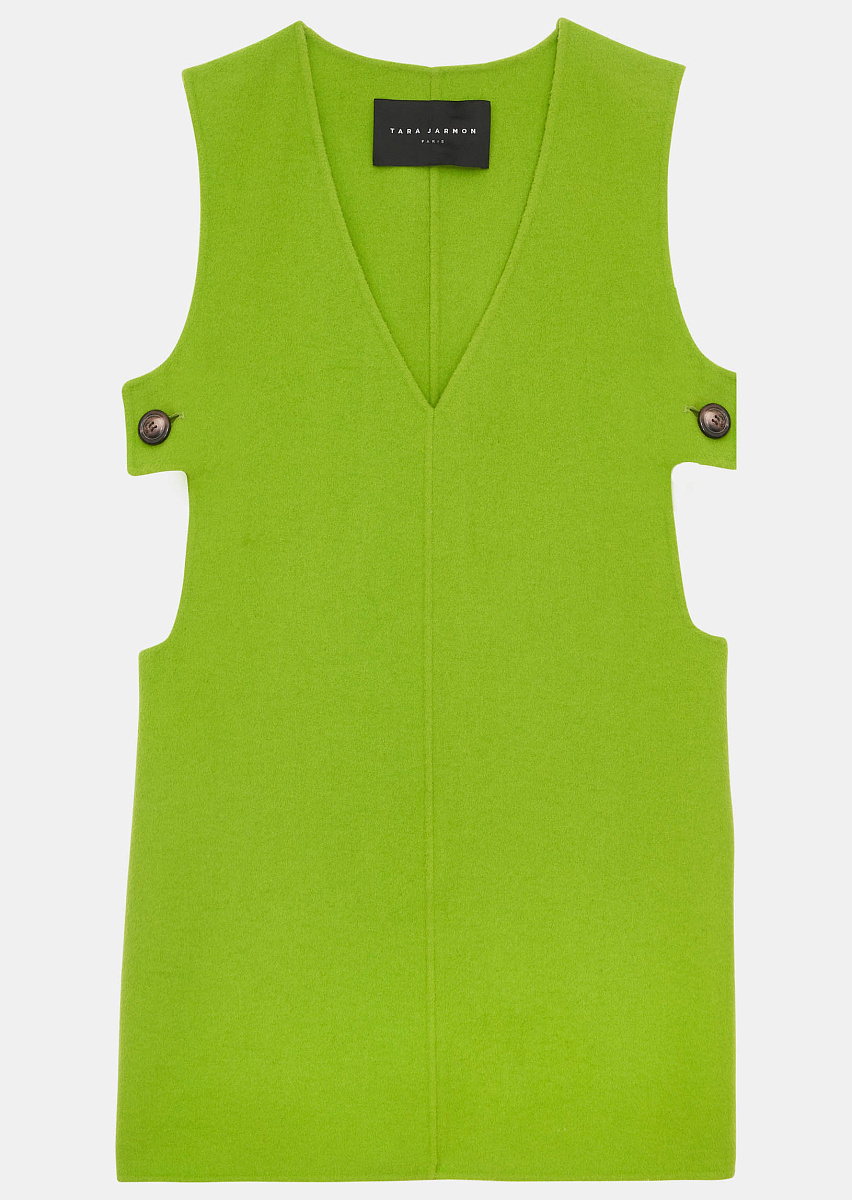 Roma зеленое платье из двусторонней шерсти