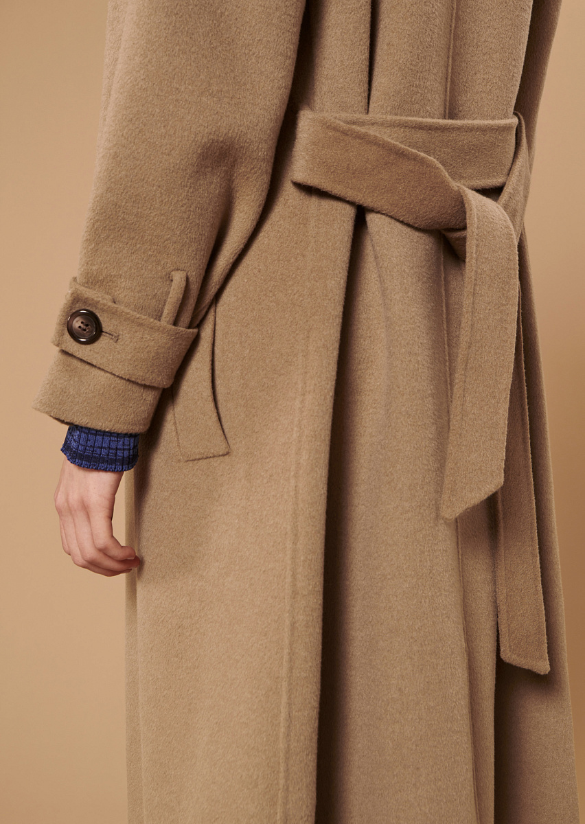 Ivane бежевый тренч из двусторонней шерсти Ivane бежевый тренч из двусторонней шерсти