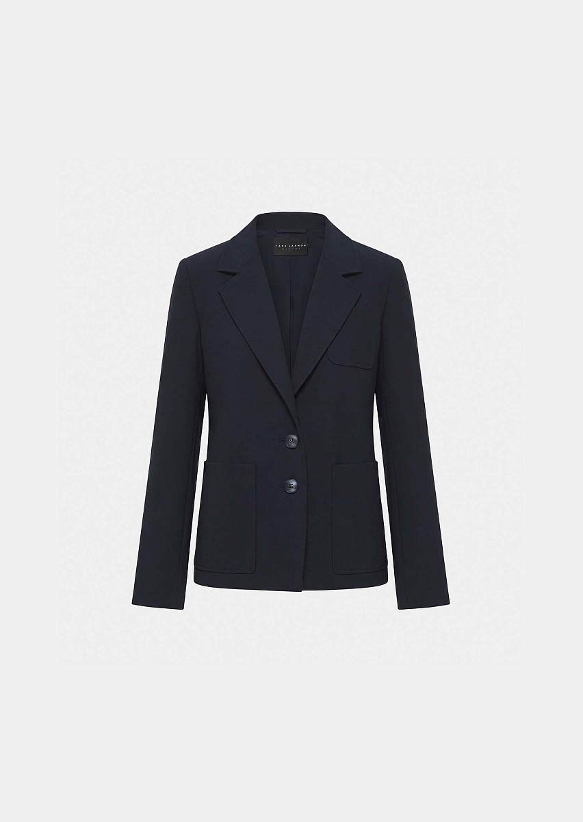 Valy темно-синий жакет из ткани с зернистой текстурой