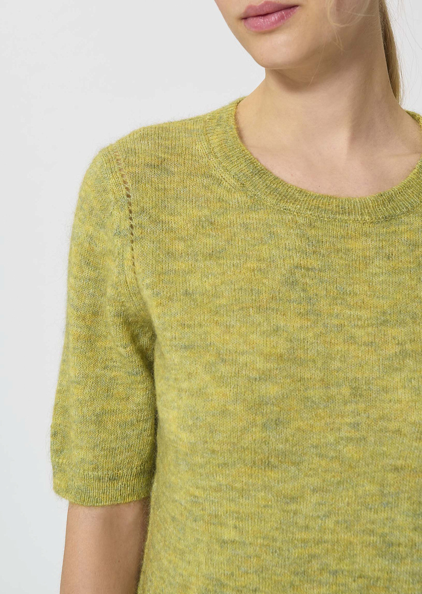 Ponzo легкий мохеровый джемпер зеленого цвета с эффектом меланж