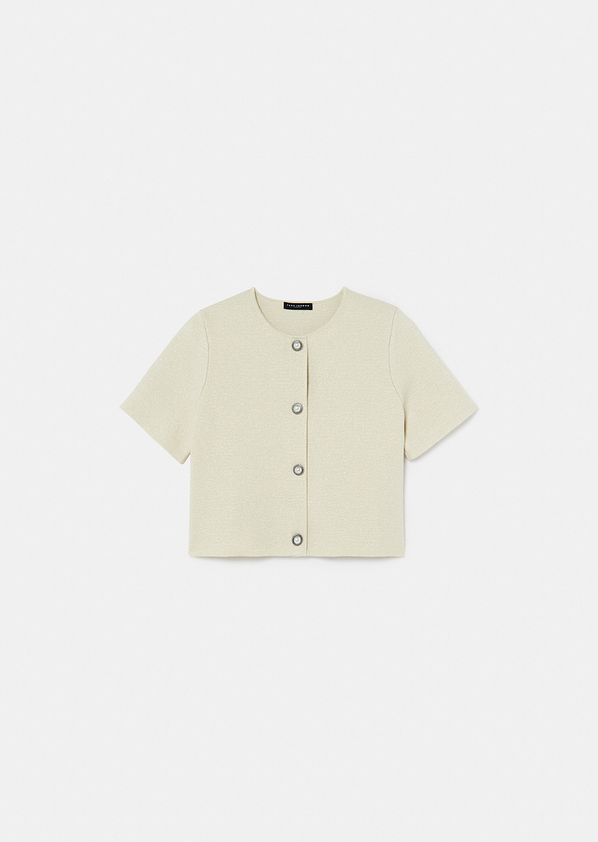 Glitter золотистый кардиган из трикотажа плотной вязки Glitter золотистый кардиган из трикотажа плотной вязки