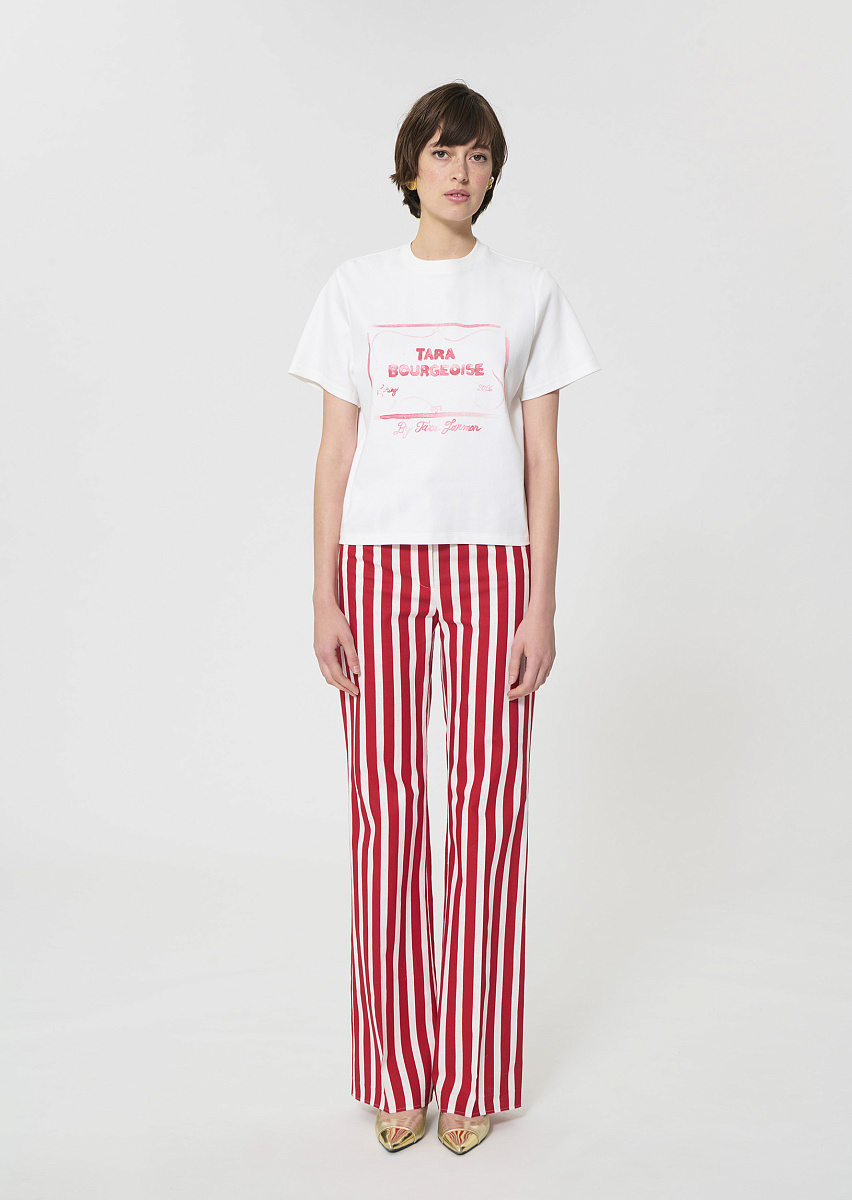 Tarabow белая футболка из хлопка с принтом