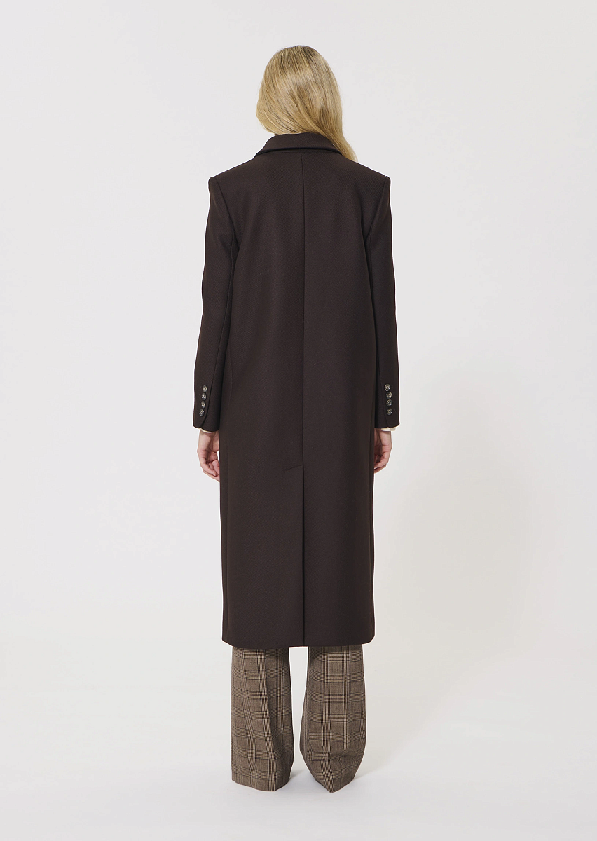 Matthew пальто из шерсти в шоколадном цвете