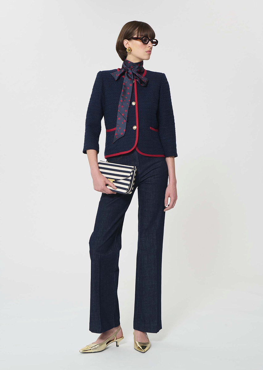 Voeux темно-синий жакет из твида Voeux темно-синий жакет из твида