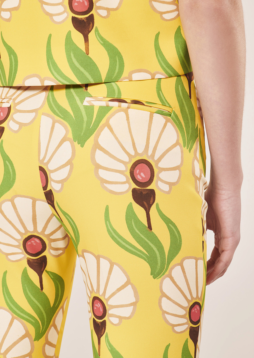 Paivan желтые брюки с цветочным принтом