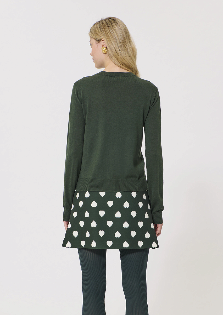 Ginno зеленый кардиган из шерсти мериноса