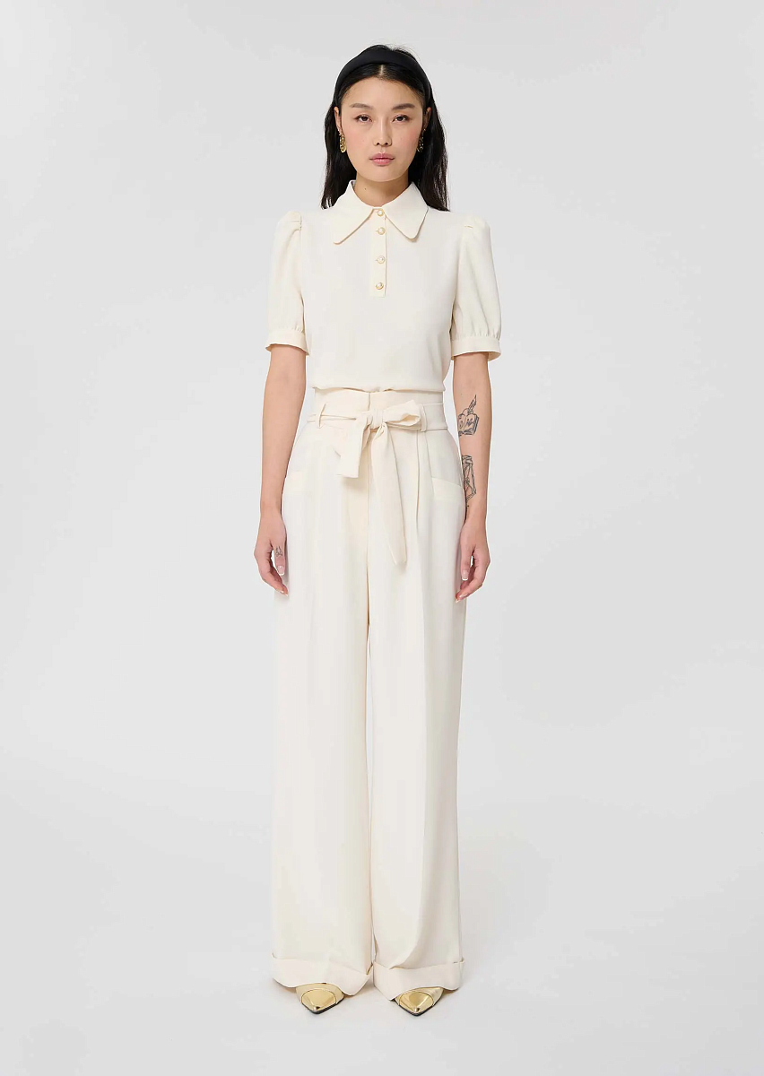 Pia брюки из крепа цвета экрю Pia брюки из крепа цвета экрю