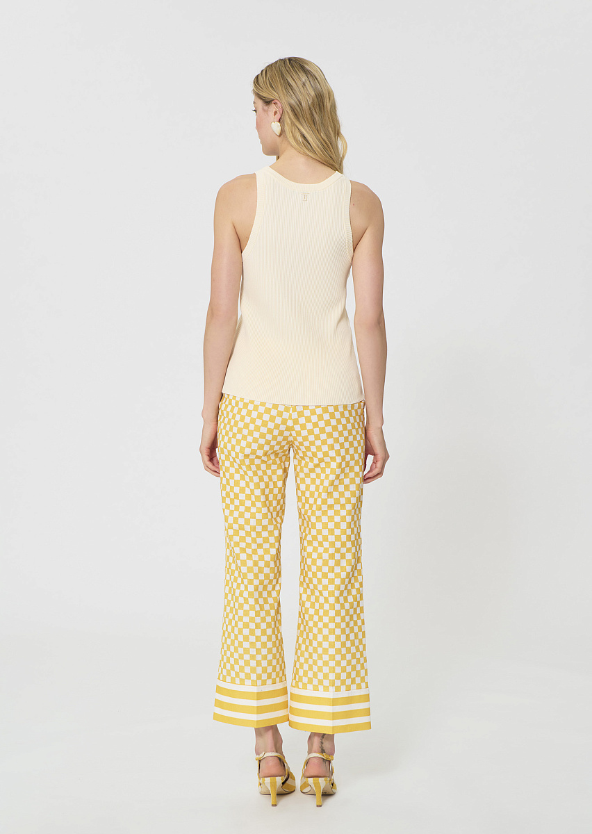 Trish топ из трикотажа в рубчик в цвете экрю