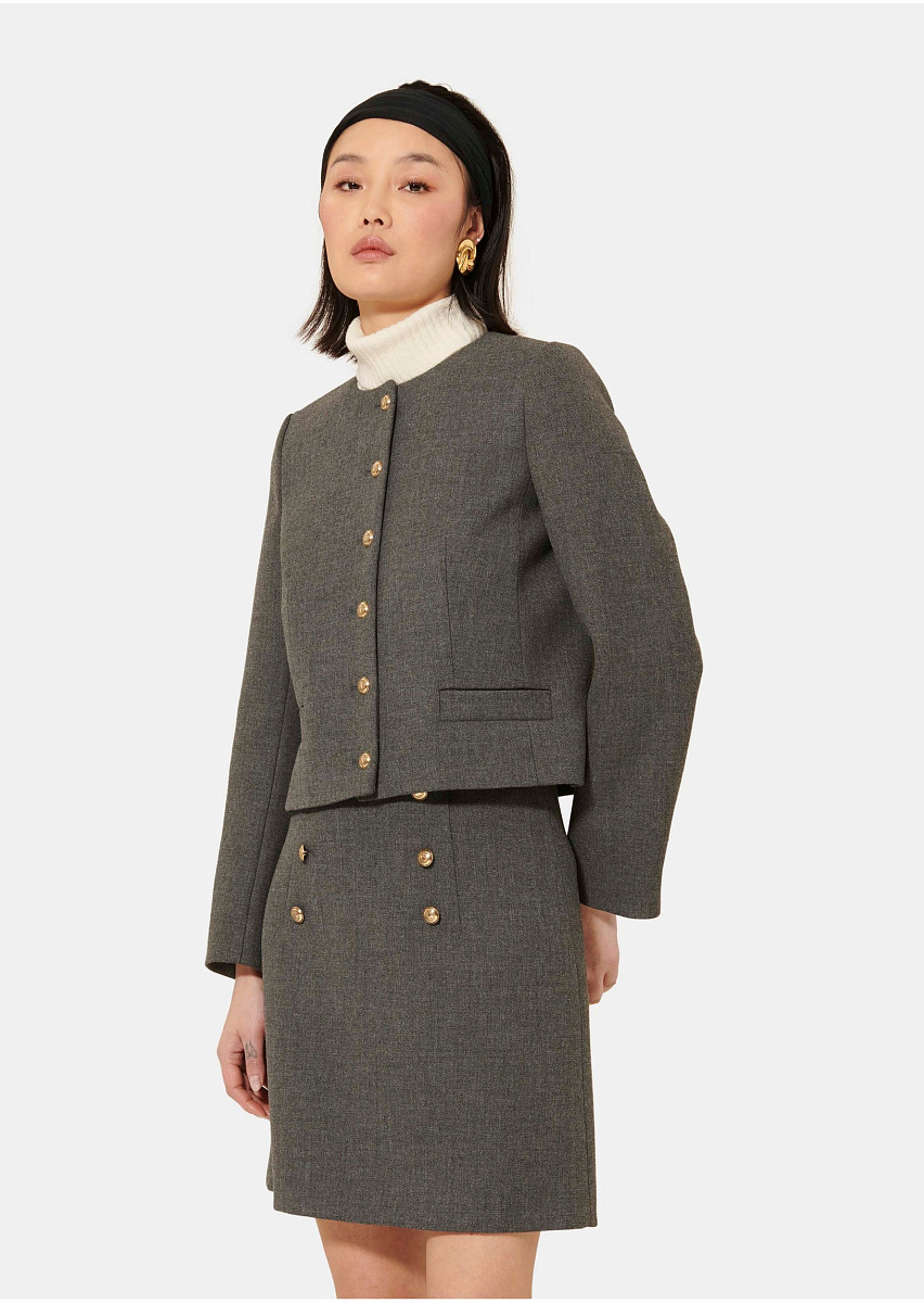 Серый жакет Vesna из плотной ткани Серый жакет Vesna из плотной ткани