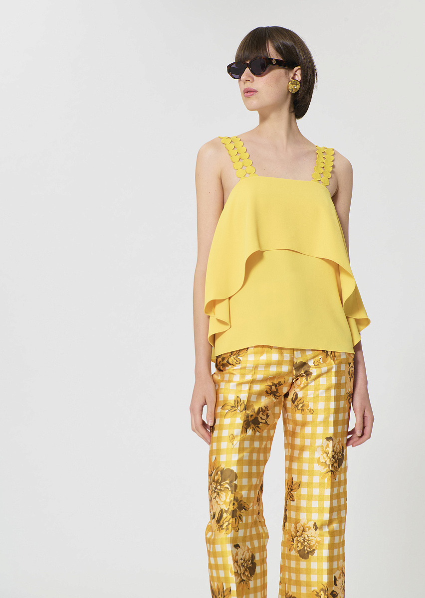 Tosca желтый топ из струящегося крепа