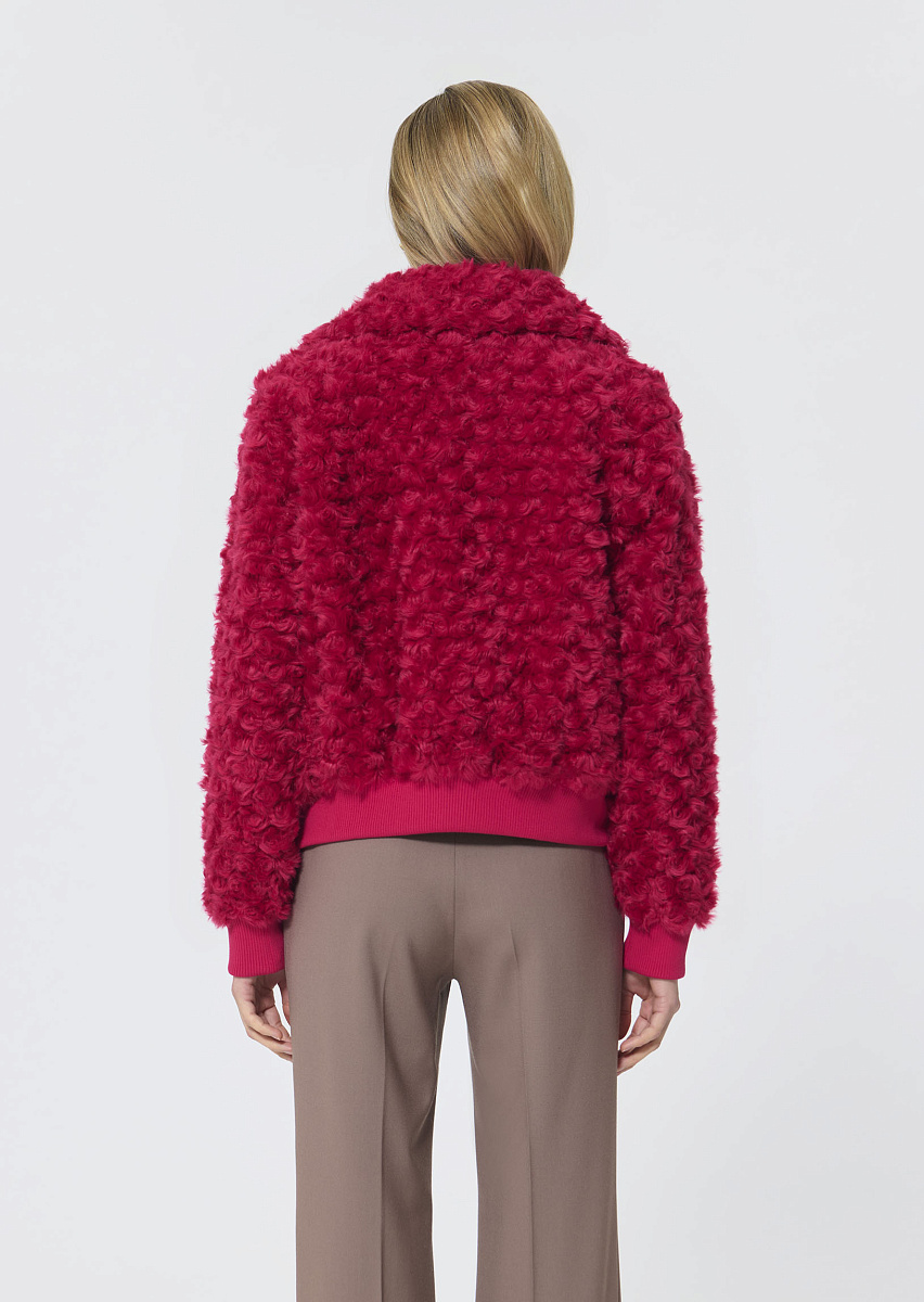 Bianca гранатовый бомбер из искусственного меха Bianca гранатовый бомбер из искусственного меха