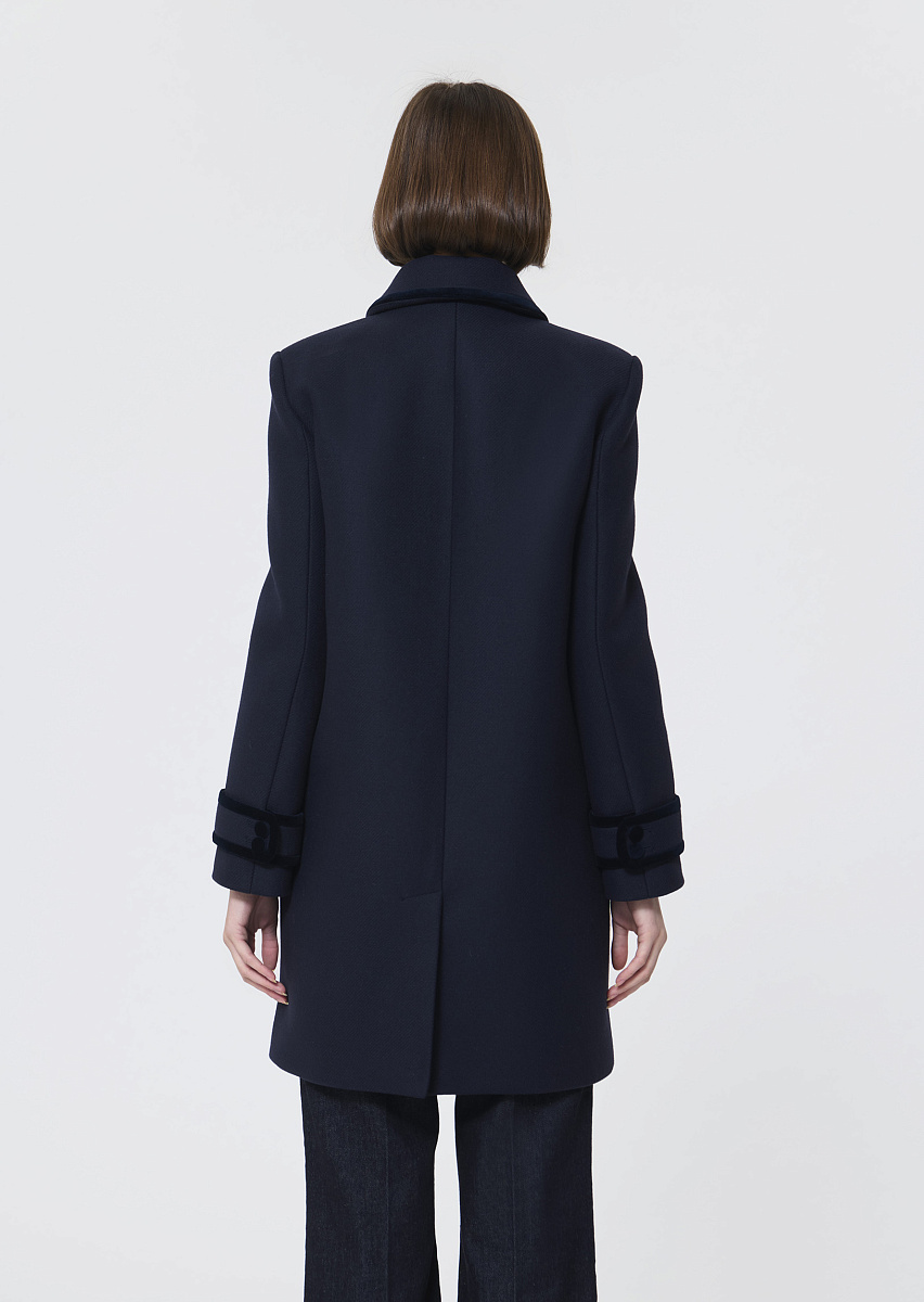 Mado темно-синее пальто из шерстяного драпа