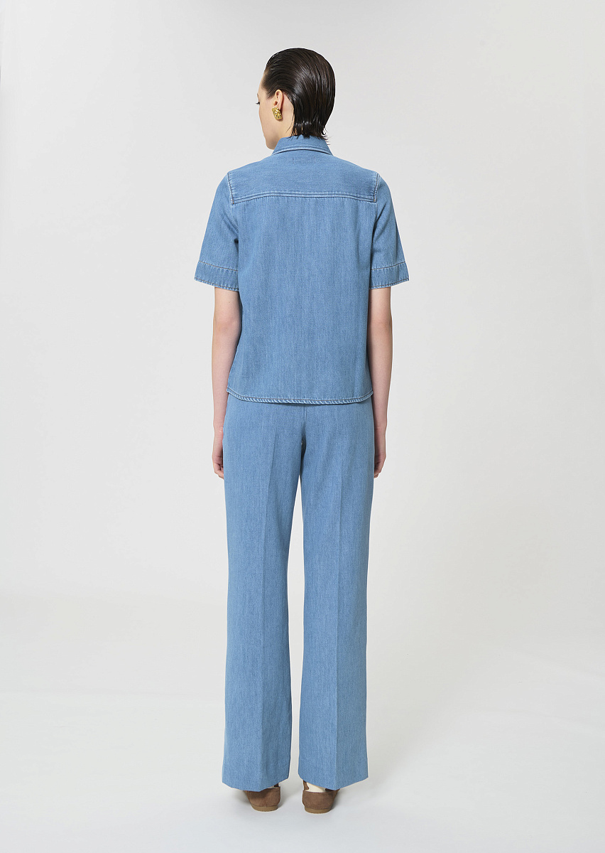 Cruz рубашка из голубого денима с выбеленным эффектом Cruz рубашка из голубого денима с выбеленным эффектом