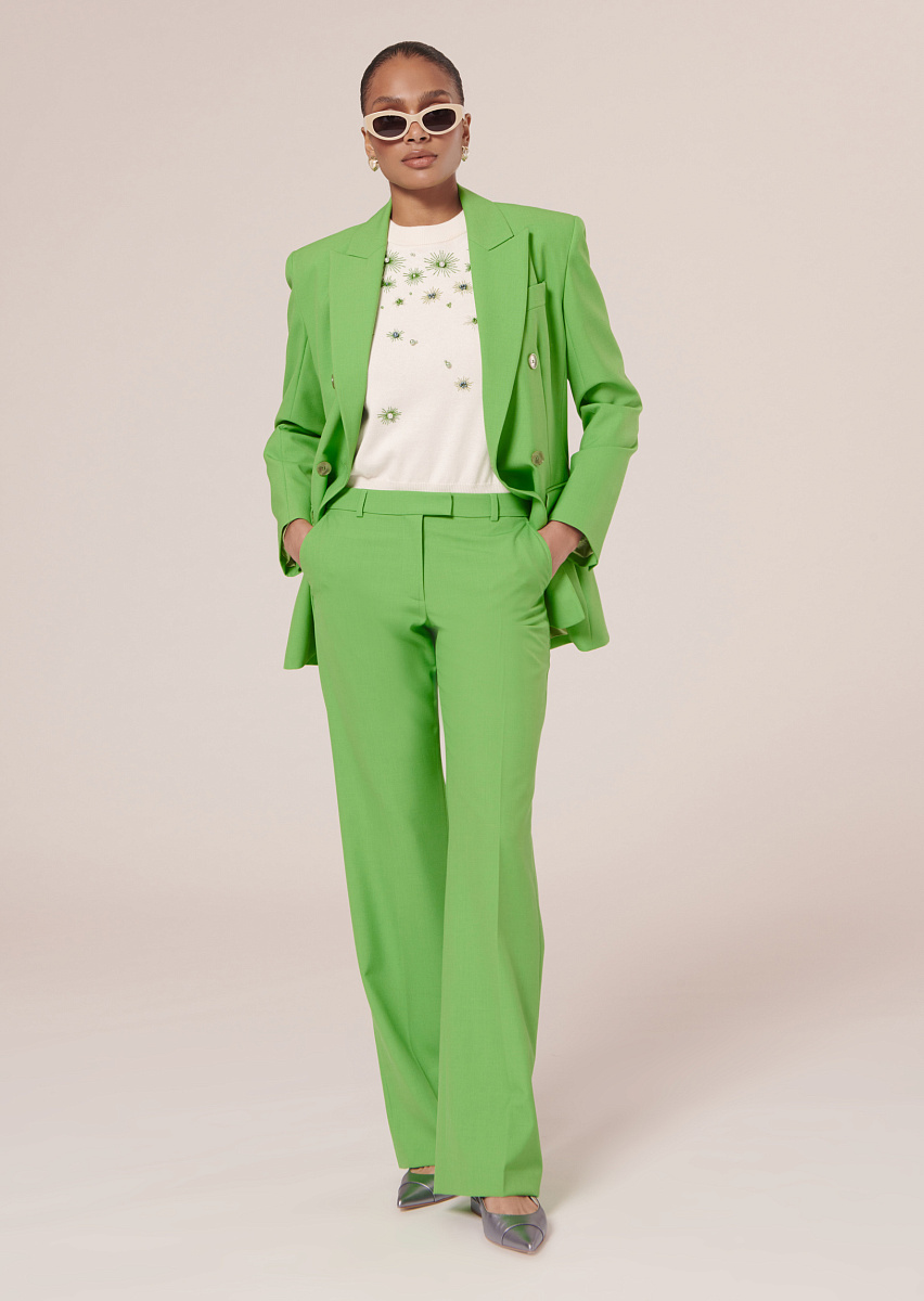 Peter зеленые брюки из холодной шерсти