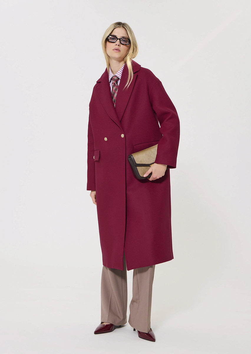 Milo пальто из шерсти гранатового цвета Milo пальто из шерсти гранатового цвета