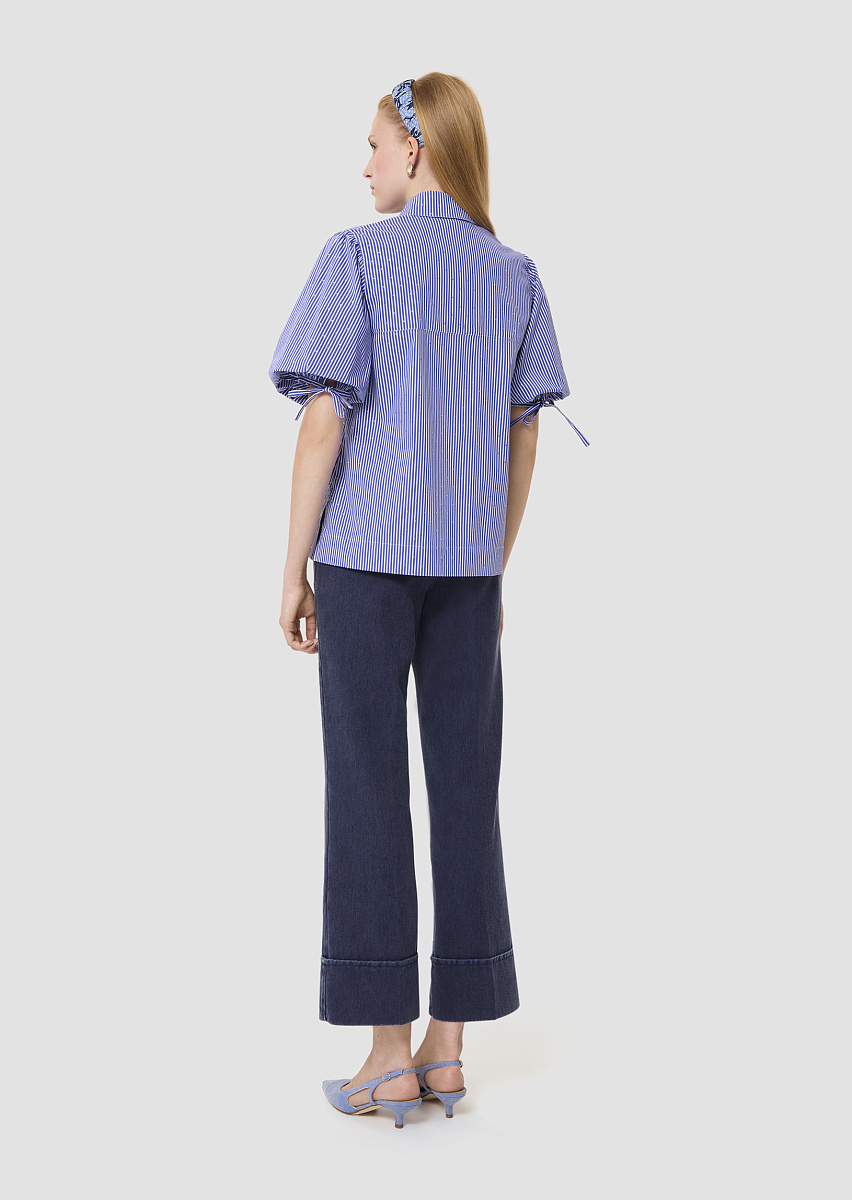 Caly синяя рубашка с полосками и стразами Caly синяя рубашка с полосками и стразами