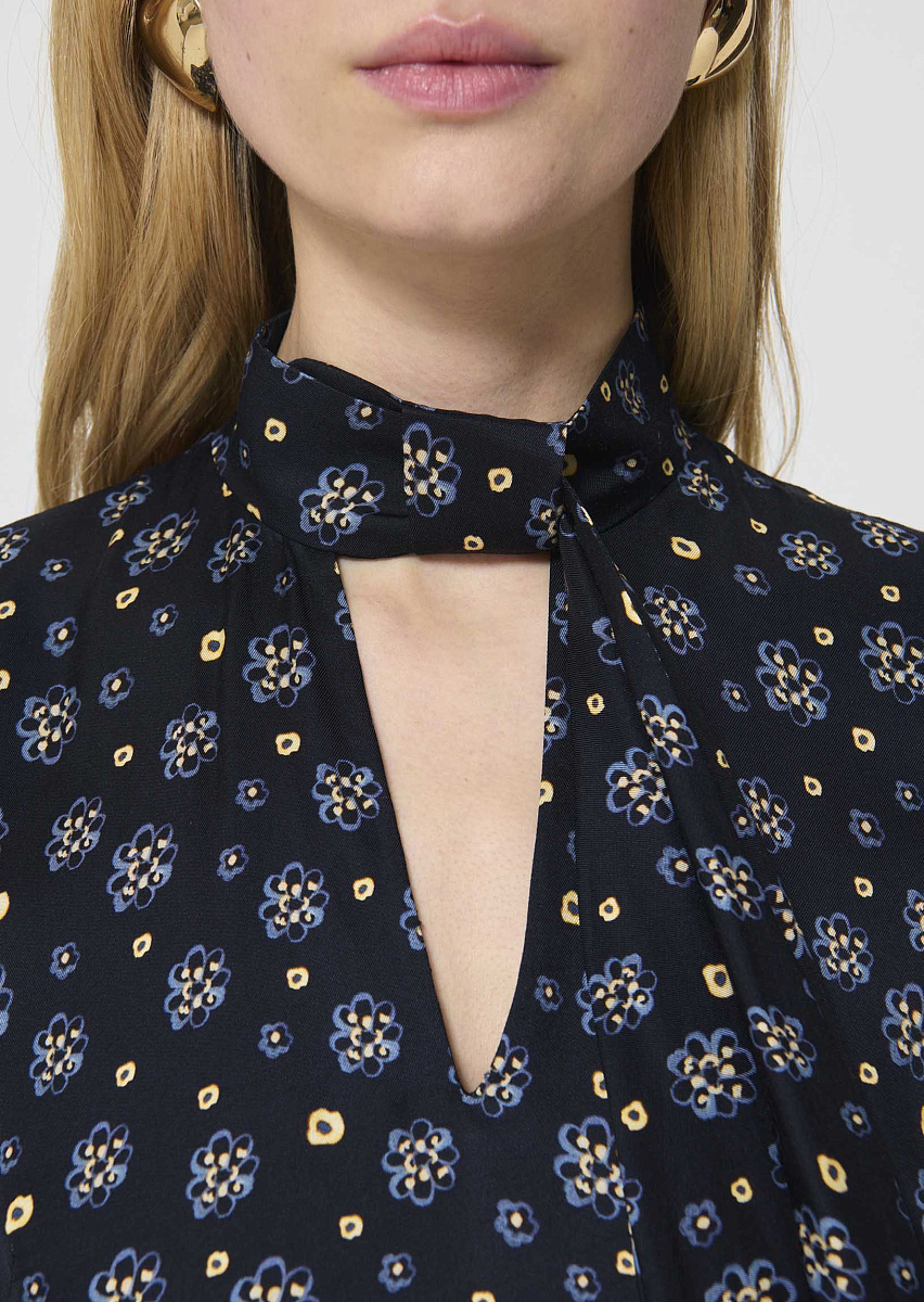 Rufus темно-синее платье с цветочным принтом