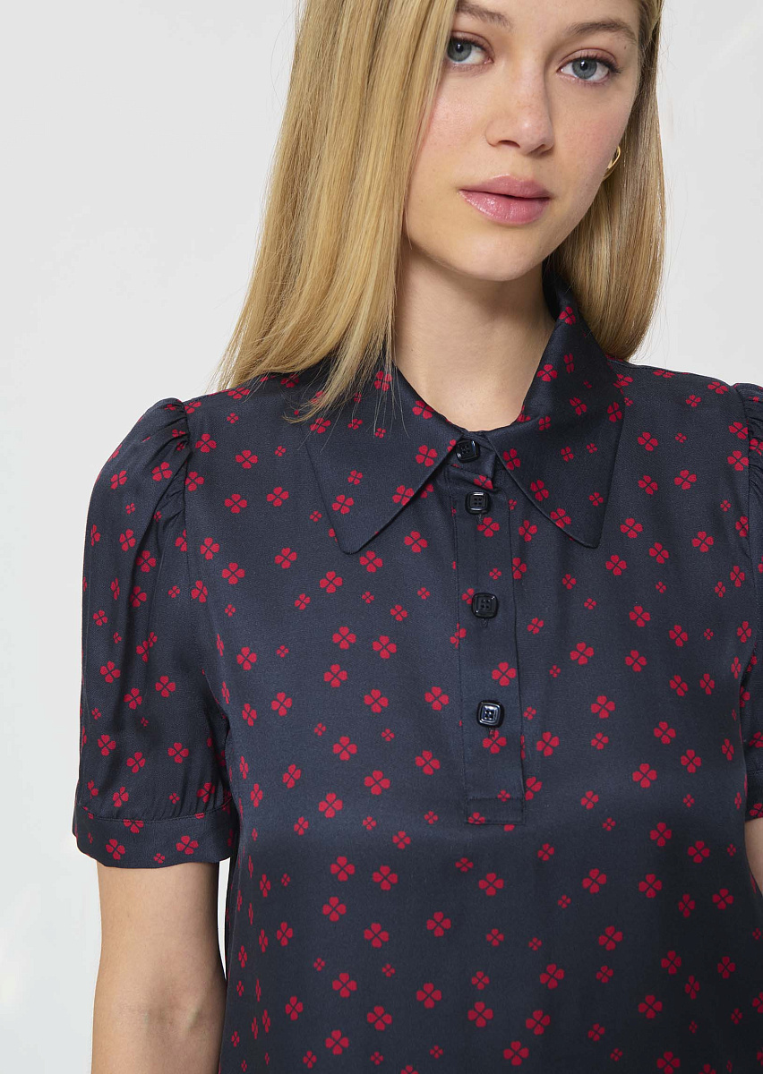 Tonino темно-синий топ с принтом в виде миниатюрного клевера