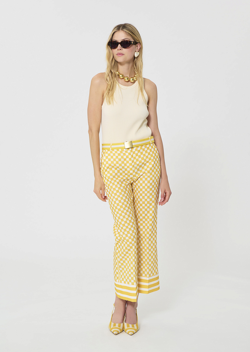 Trish топ из трикотажа в рубчик в цвете экрю