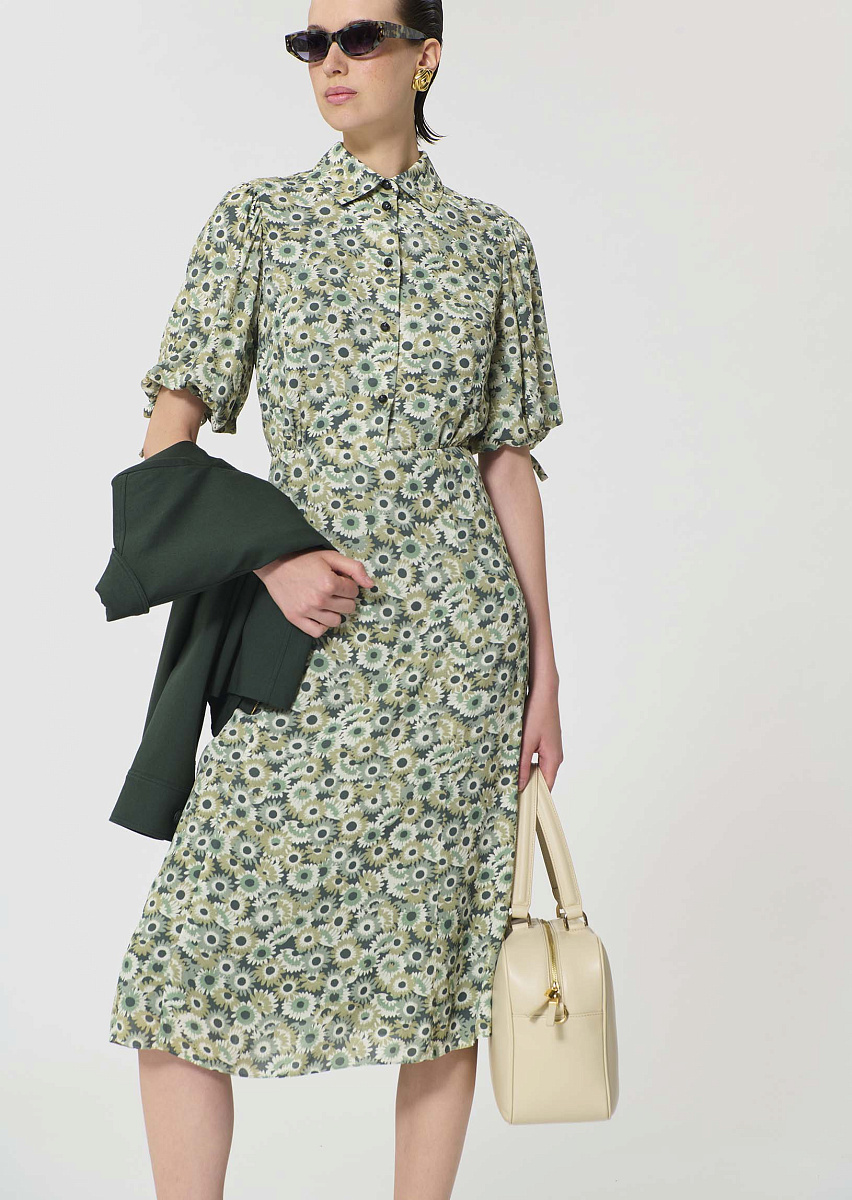 Rachel зеленое платье с цветочным принтом