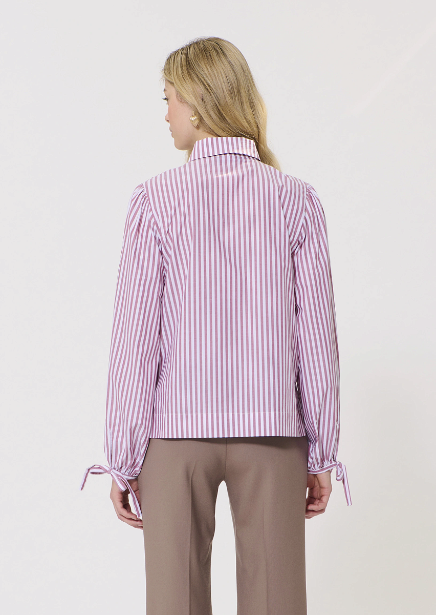 Calyette блуза цвета розового дерева с принтом в полоску