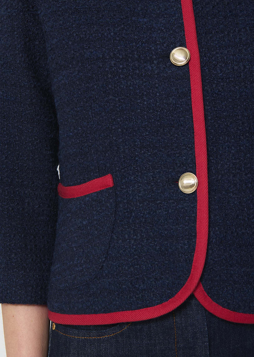 Voeux темно-синий жакет из твида Voeux темно-синий жакет из твида