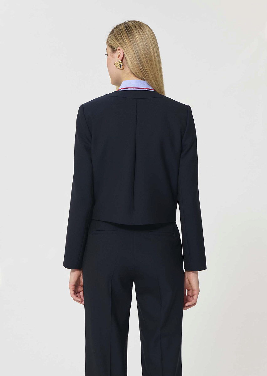 Vina темно-синий жакет из ткани с зернистой текстурой