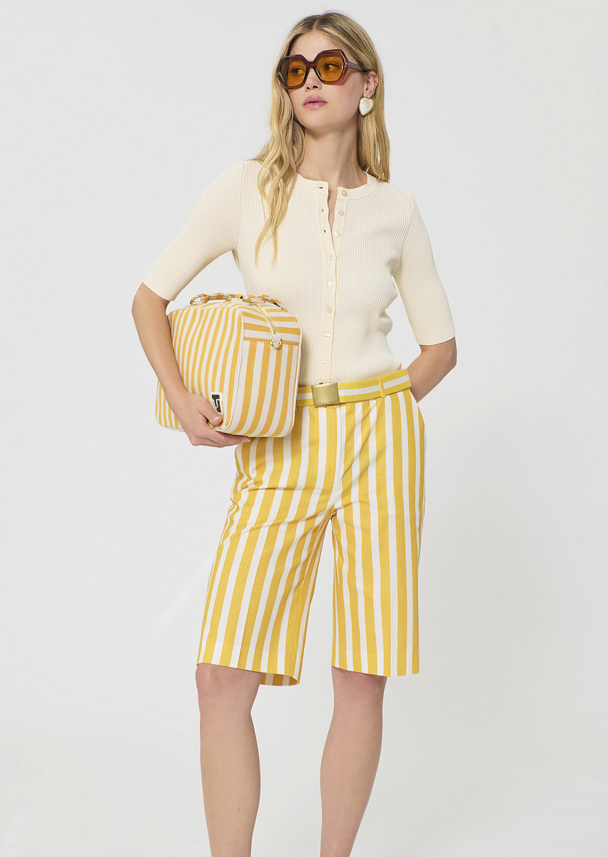 Gipsy кардиган в рубчик в цвете экрю