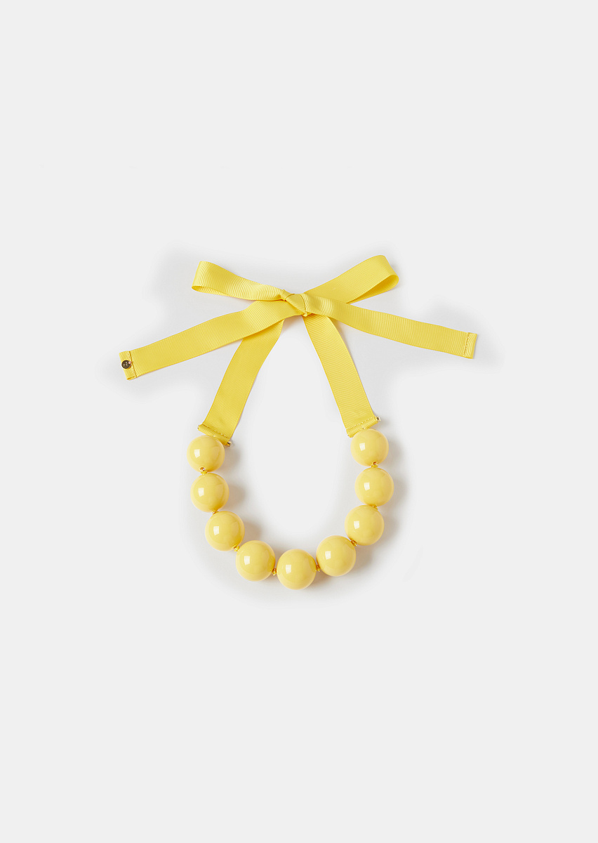 Колье Bella с крупными желтыми бусинами
