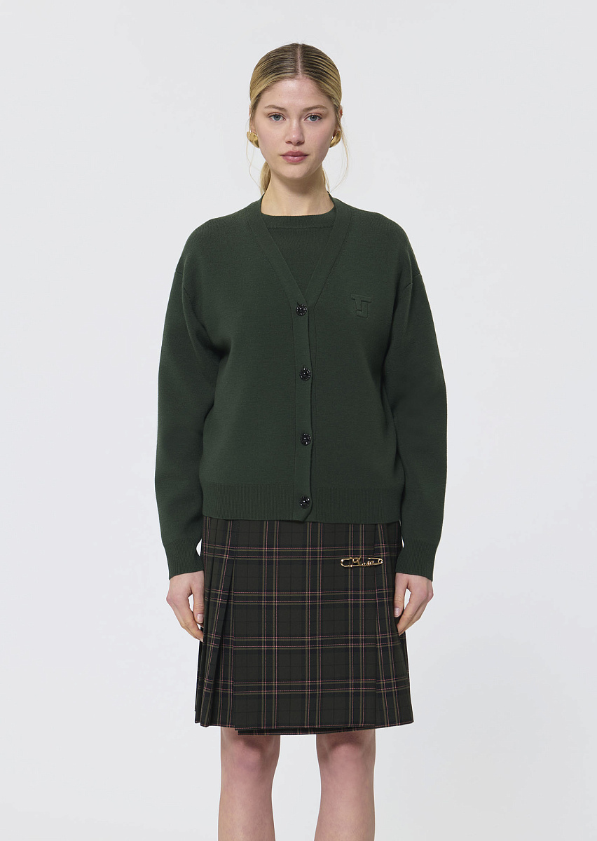 Gibus зеленый кардиган из смесовой шерсти