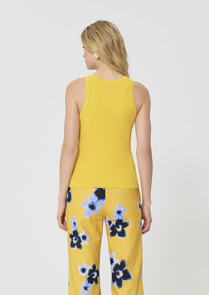 Trish желтый топ из трикотажа в рубчик