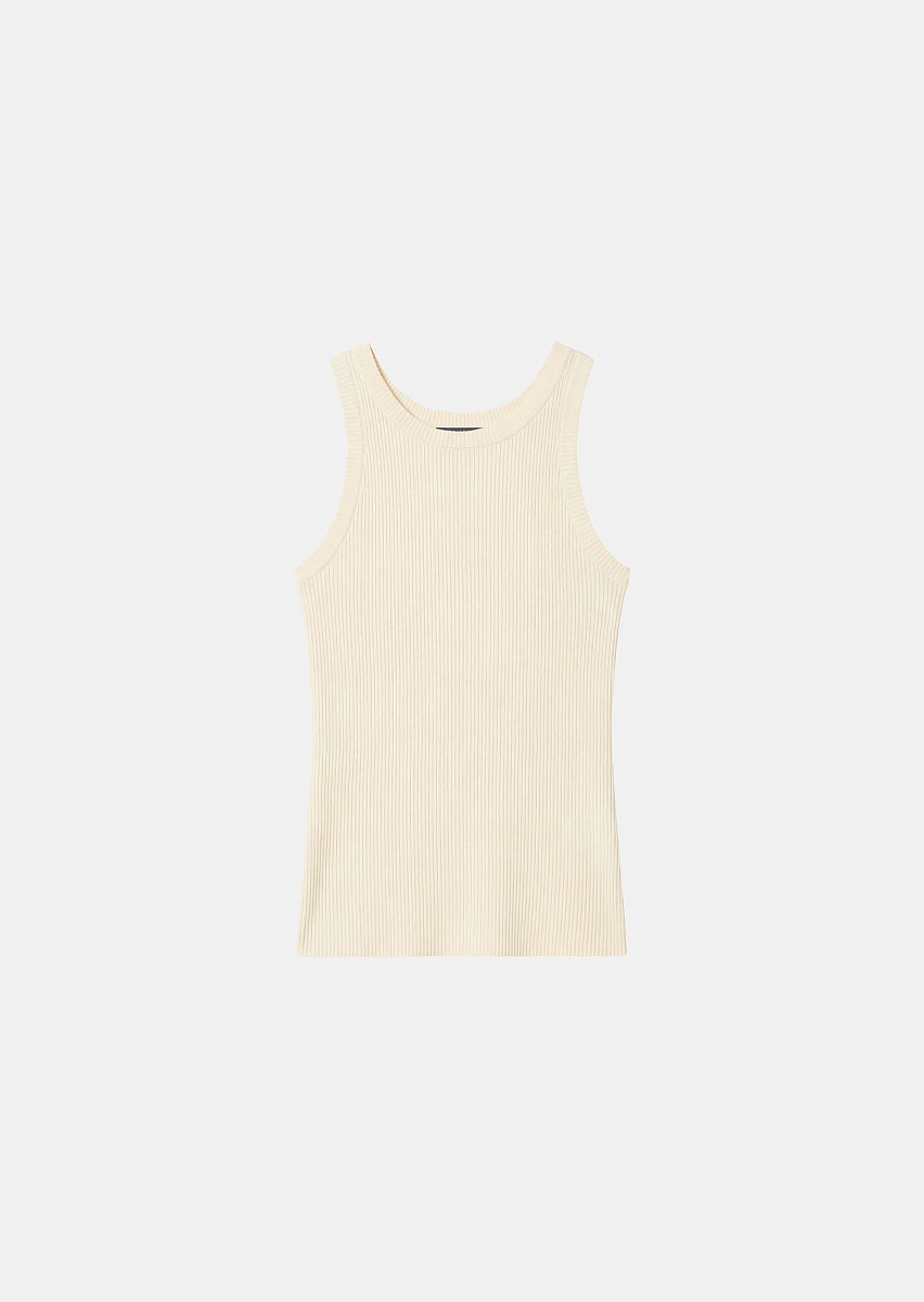 Trish топ из трикотажа в рубчик в цвете экрю